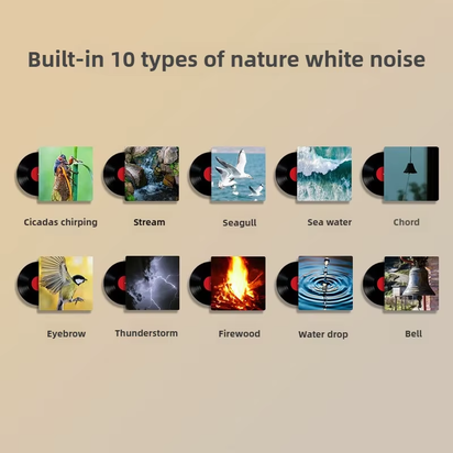 White Noise Sound Machine Portable Baby Sleep Machine 10 Soothing Sounds LED Night Light Built-In Rechargeable Battery USB